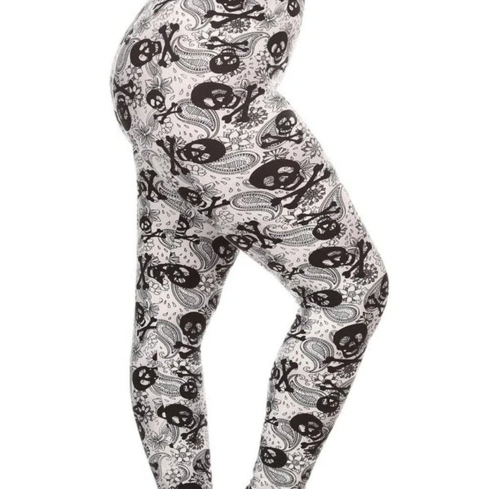 Women's Plus Size Skull Leggings